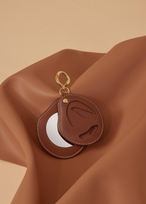 Polene Atla Mirror Keyrings Duo Cognac | AUQ9672M