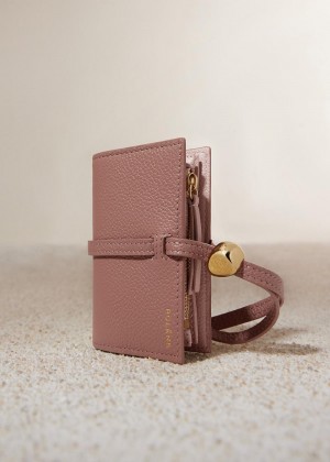 Polene Kayé Card Holder Textured Duo Blush | AUU9627Z