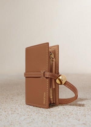 Polene Kayé Card Holder Textured Duo Camel | AUP9630J