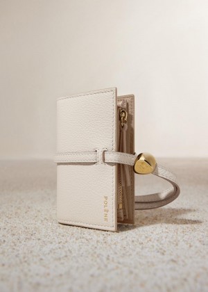 Polene Kayé Card Holder Textured Duo Chalk | AUA9631H
