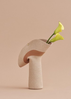Polene Large Lapel Vase Mobje Tan | AUH9657A