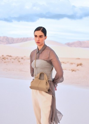 Polene Mini Numéro Neuf Textured Beige | AUT9469C