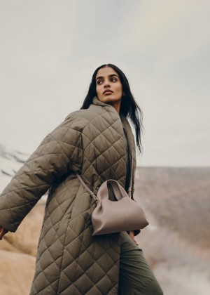 Polene Mini Numéro Neuf Textured Taupe | AUP9474J