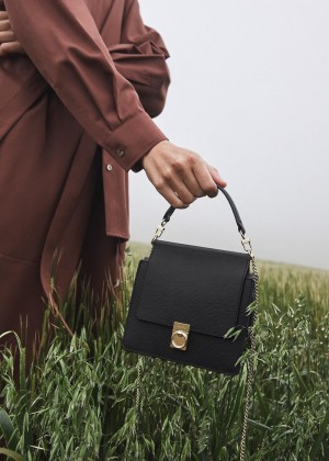 Polene Mini Numéro Sept Textured Black | AUS9453G