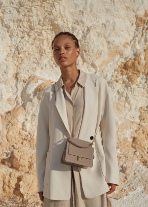 Polene Mini Numéro Sept Textured Taupe | AUA9454H