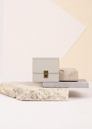 Polene Numéro Sept Wallets Textured Chalk | AUP9578J