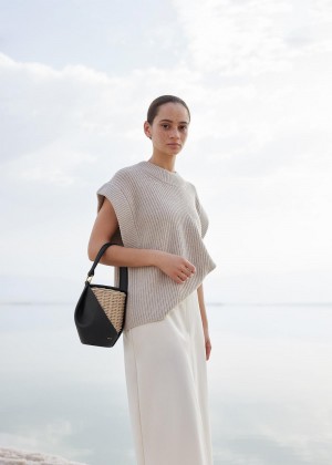 Polene Yké Textured Black | AUX9381Y